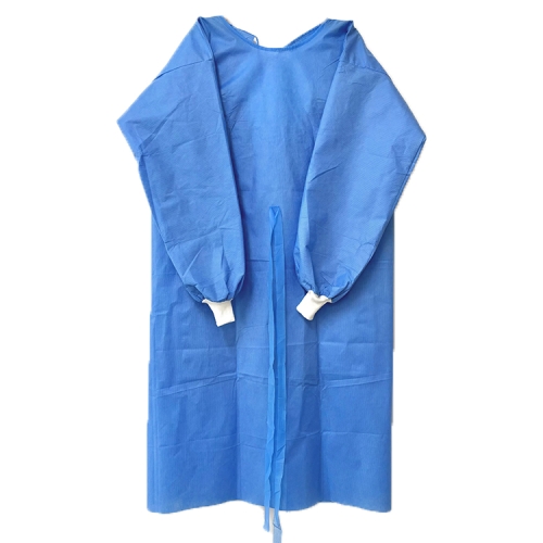 Disposable Sterile Reinforced Surgical Gown with Chest and Sleeve Coverage / SMS / Knitted cuff